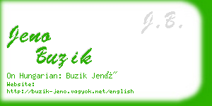 jeno buzik business card